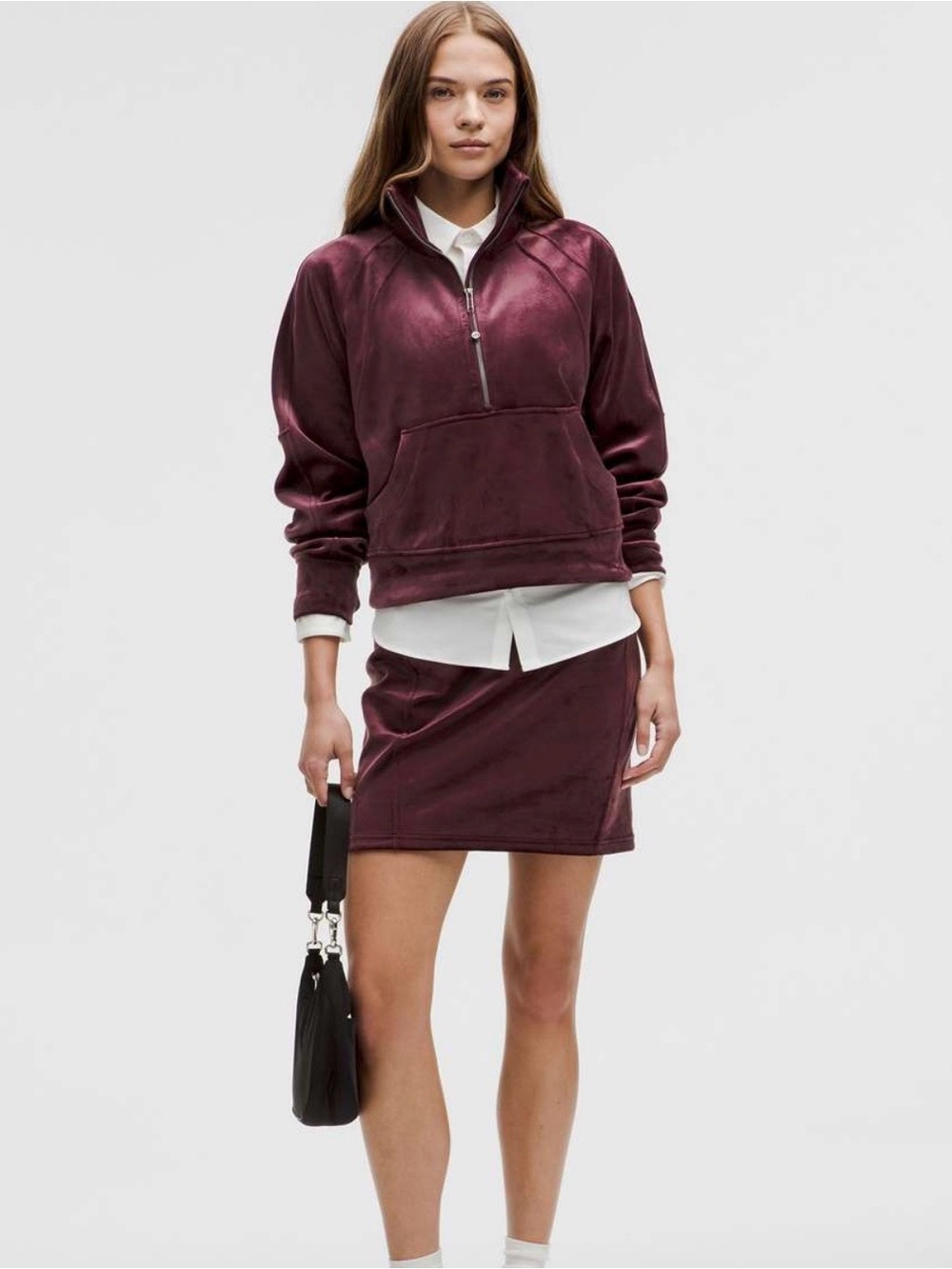 NWT lululemon athletica Scuba Oversized Funnel Half Zip Velvet size M/L